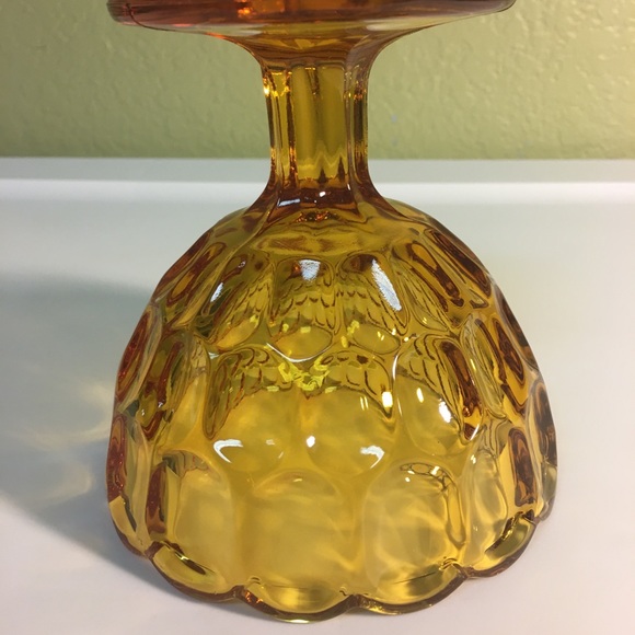 Vintage Indiana Glass Amber Compote - Picture 7 of 12